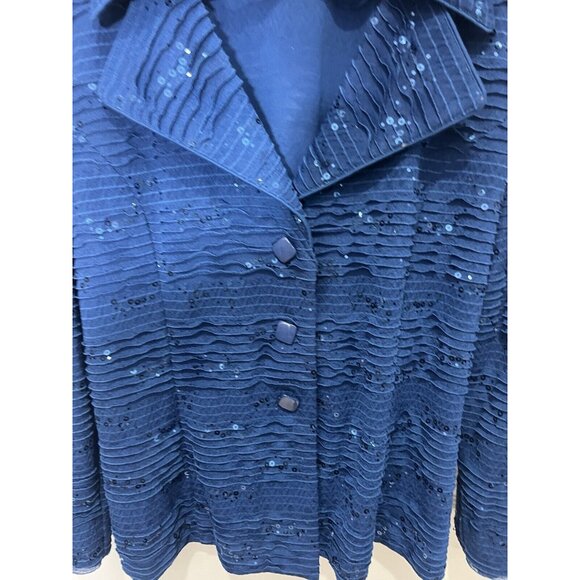 Ciara Sun Woo Top Size 1X Plus Size Blue Color Jacket Blouse With Buttons Womens - Picture 3 of 6